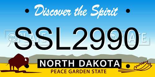 SSL2990 North Dakota License Plate