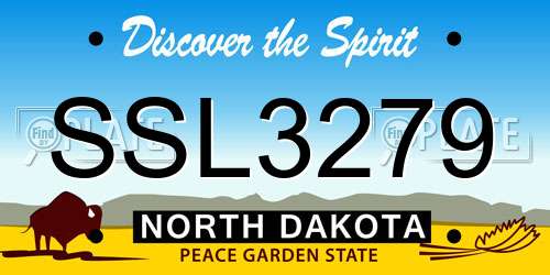 SSL3279 North Dakota License Plate
