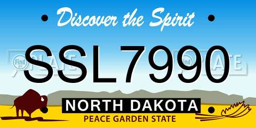 SSL7990 North Dakota License Plate