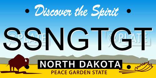 SSNGTGT North Dakota License Plate