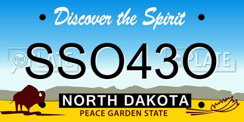 SSO43O North Dakota License Plate