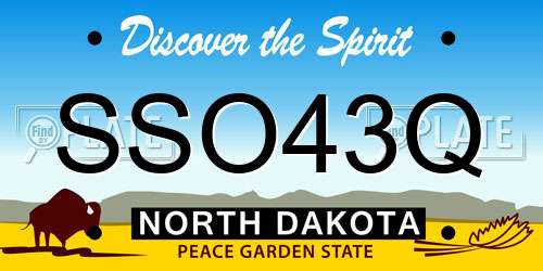 SSO43Q North Dakota License Plate