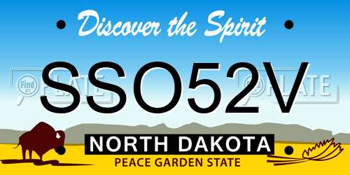 SSO52V North Dakota License Plate