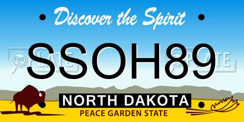 SSOH89 North Dakota License Plate
