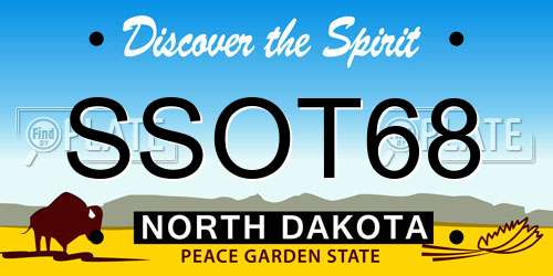 SSOT68 North Dakota License Plate