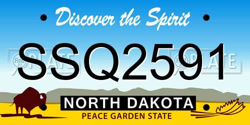 SSQ2591 North Dakota License Plate