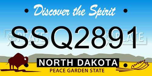 SSQ2891 North Dakota License Plate