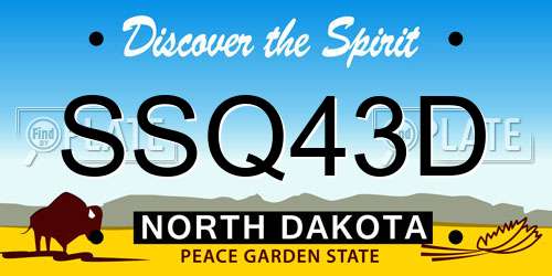 SSQ43D North Dakota License Plate