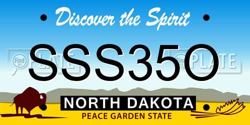 SSS35O North Dakota License Plate