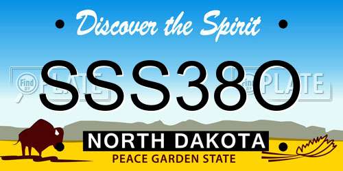 SSS38O North Dakota License Plate