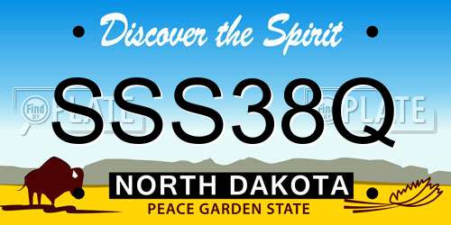SSS38Q North Dakota License Plate