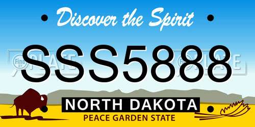 SSS5888 North Dakota License Plate