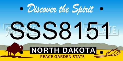 SSS8151 North Dakota License Plate