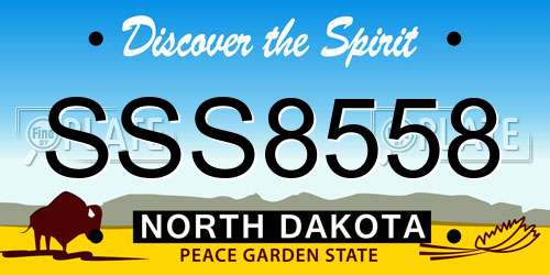 SSS8558 North Dakota License Plate