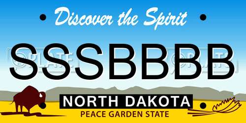 SSSBBBB North Dakota License Plate