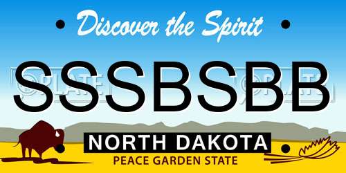 SSSBSBB North Dakota License Plate