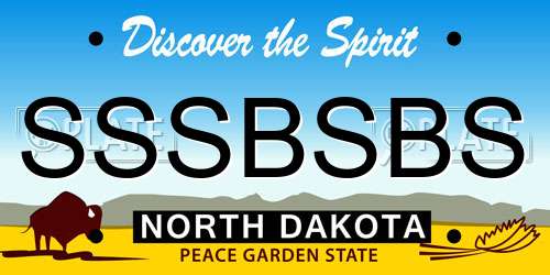 SSSBSBS North Dakota License Plate
