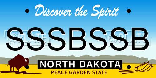 SSSBSSB North Dakota License Plate