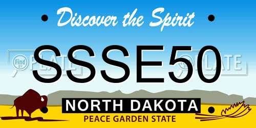 SSSE50 North Dakota License Plate