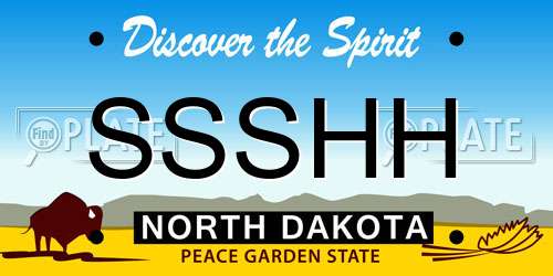 SSSHH North Dakota License Plate