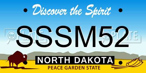 SSSM52 North Dakota License Plate