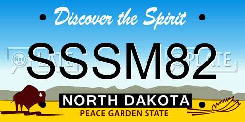 SSSM82 North Dakota License Plate