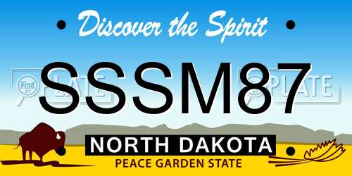 SSSM87 North Dakota License Plate