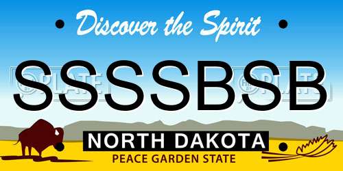 SSSSBSB North Dakota License Plate