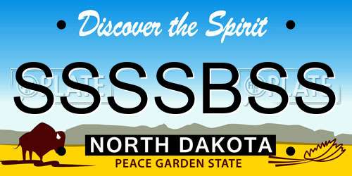 SSSSBSS North Dakota License Plate