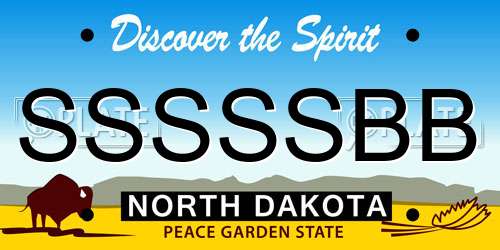 SSSSSBB North Dakota License Plate