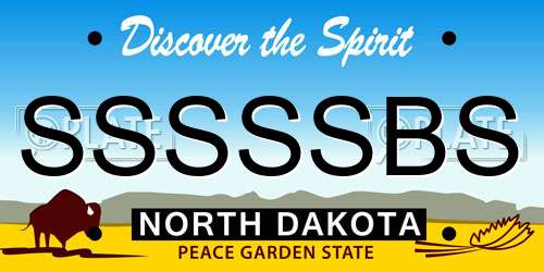 SSSSSBS North Dakota License Plate