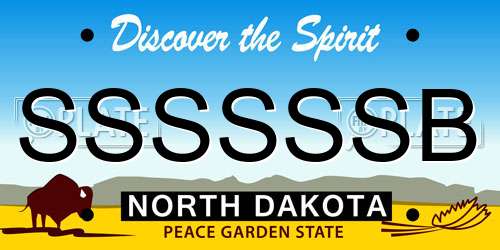 SSSSSSB North Dakota License Plate
