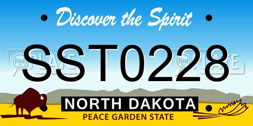 SST0228 North Dakota License Plate