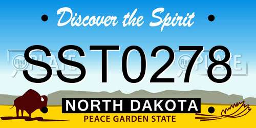 SST0278 North Dakota License Plate