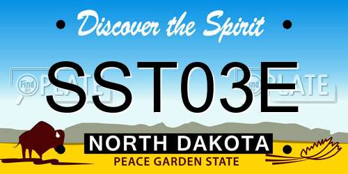 SST03E North Dakota License Plate