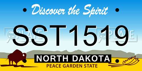 SST1519 North Dakota License Plate