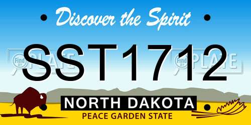 SST1712 North Dakota License Plate