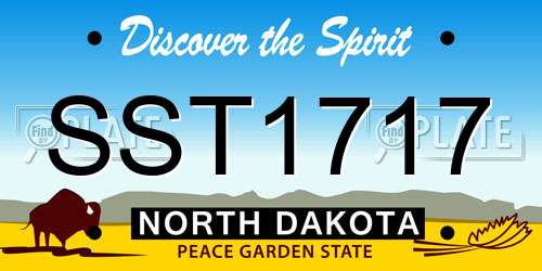 SST1717 North Dakota License Plate