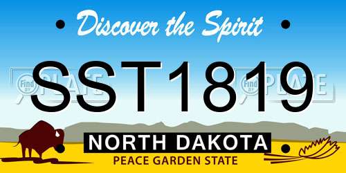 SST1819 North Dakota License Plate