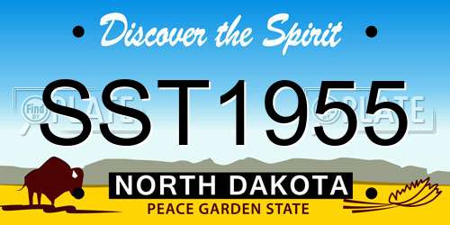 SST1955 North Dakota License Plate