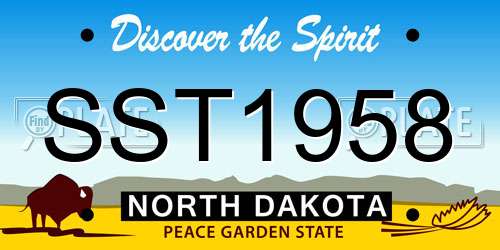 SST1958 North Dakota License Plate