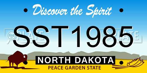 SST1985 North Dakota License Plate