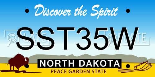 SST35W North Dakota License Plate