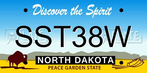 SST38W North Dakota License Plate