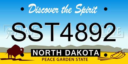 SST4892 North Dakota License Plate