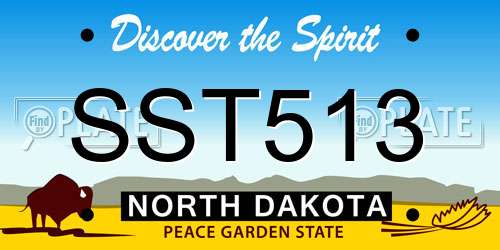 SST513 North Dakota License Plate