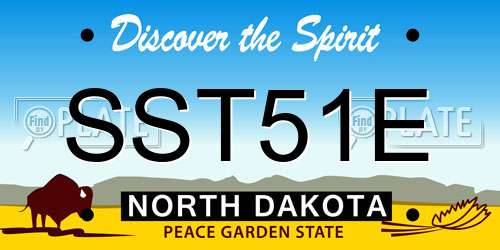 SST51E North Dakota License Plate