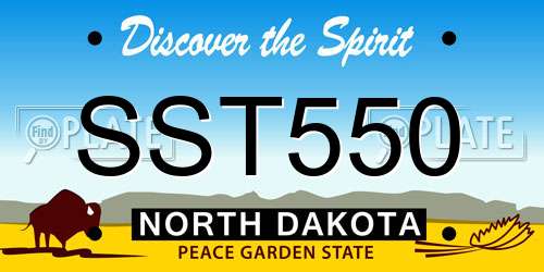 SST550 North Dakota License Plate