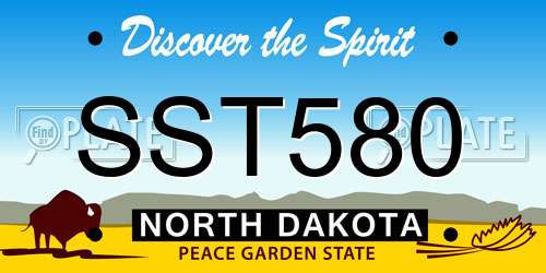 SST580 North Dakota License Plate