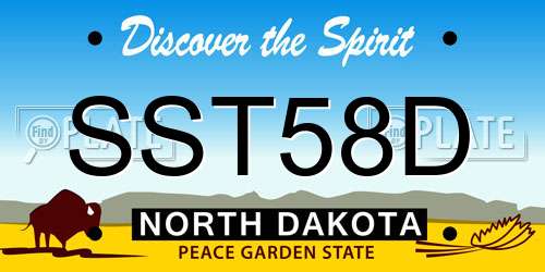 SST58D North Dakota License Plate
